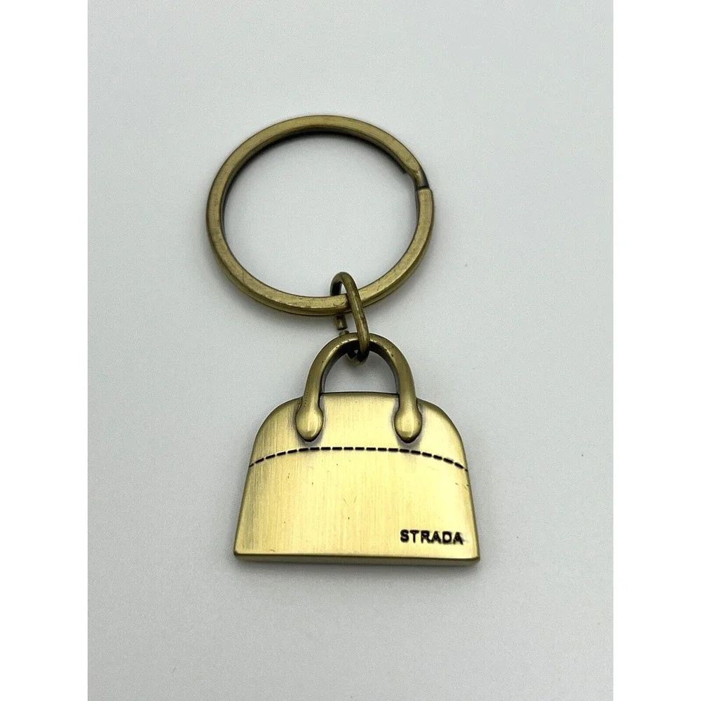 Vintage Strada Gold Toned Key Chain Purse Shape 1